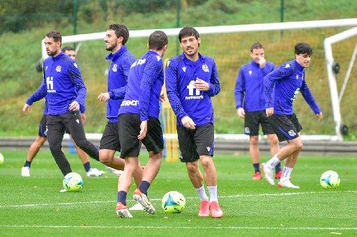 Imagen de un entrenamiento de la Real Sociedad en Zubieta.