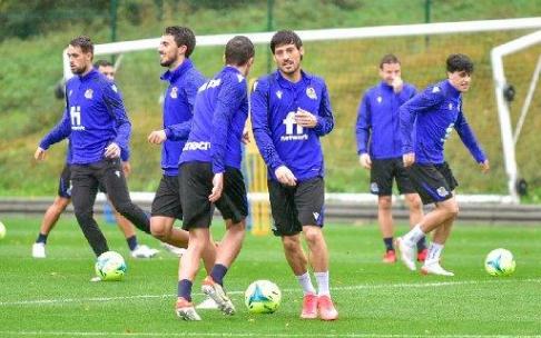 Imagen de un entrenamiento de la Real Sociedad en Zubieta.