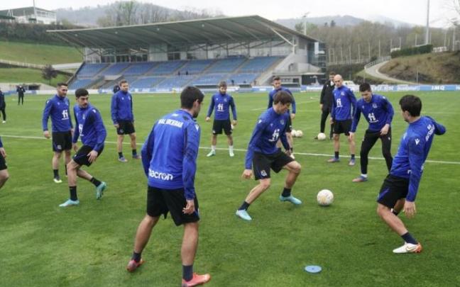 Un lance de un entrenamiento en las instalaciones de Zubieta.