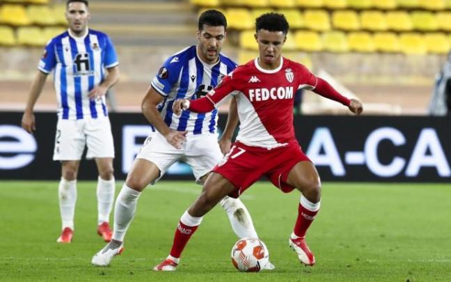 Mikel Merino, durante el partido contra el Mónaco. Mikel Merino, durante el partido contra el Mónaco.