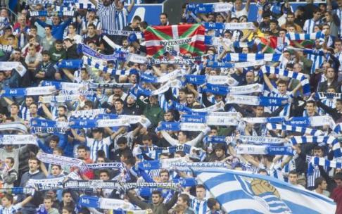 Ambiente de los aficionados en las gradas durante el partido Real Sociedad - Getafe, en octubre de 2019