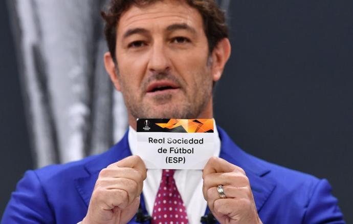 La papeleta de la Real Sociedad, durante un reciente sorteo continental.