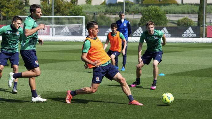 Una imagen del entrenamiento que la Real completó el jueves en Valdebebas.