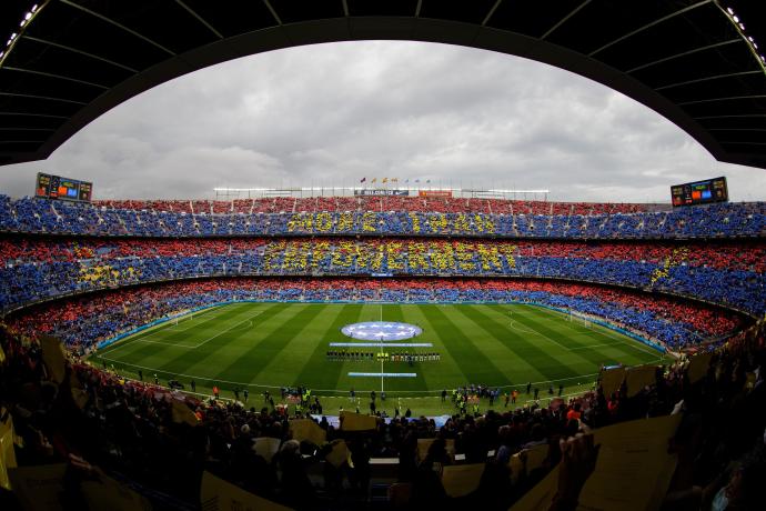 Imagen del Camp Nou durante el partido entre Barcelona y Real Madrid.