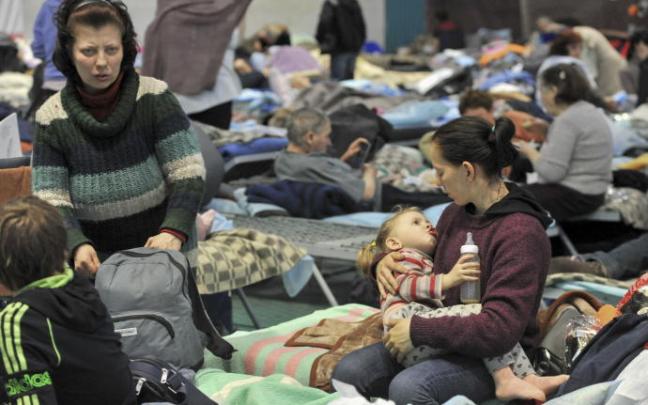 Centro para refugiados en Mariúpol.