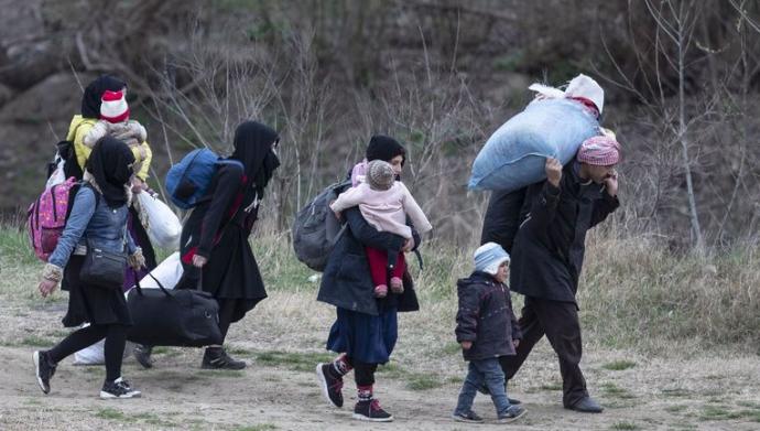 Una familia de refugiados