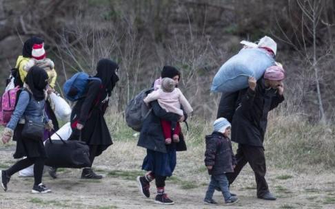 Una familia de refugiados