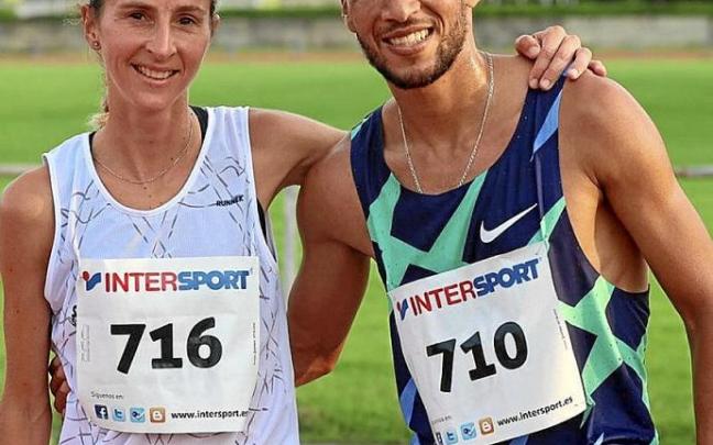 Ana Llorens, primera mujer, y Abdelkamer Algham, ganador.