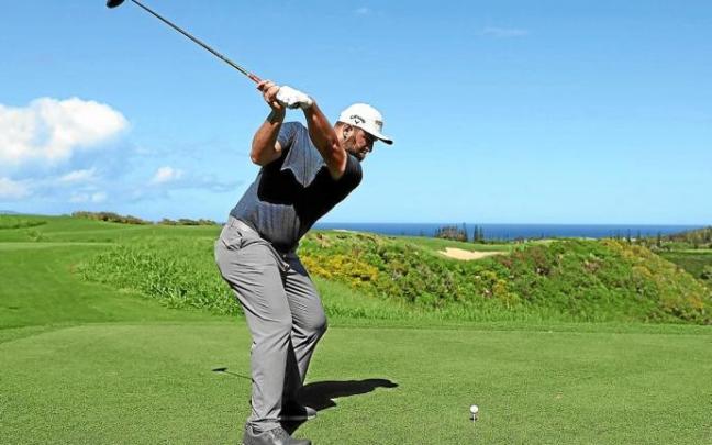 Jon Rahm hizo pruebas con su nuevo drive en la ronda de prácticas en el Plantation Course. Foto: Afp