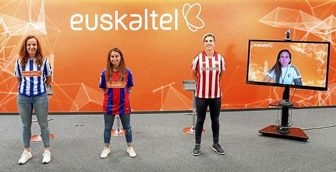 De izquierda a derecha: Etxezarreta , Elorza, Murua y Mai Garde, que participó por videoconferencia. Foto: Athletic Club