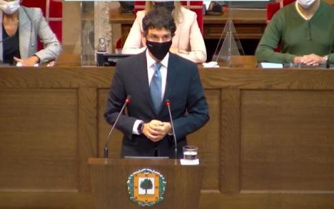 El diputado general en el pleno de control celebrado esta mañana en Gernika