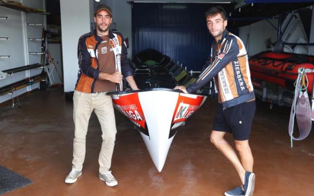 Adrián y Marcos González comparten trainera esta temporada en Zierbena.