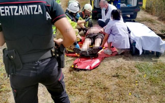 Ertzaintza en el lugar.