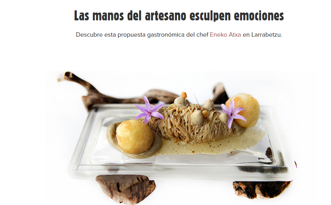 Foto de la página web del restaurante Azurmendi Foto de la página web del restaurante Azurmendi