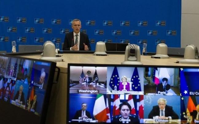 Reunión de la OTAN, Estados Unidos y la UE para abordar el asunto de Ucrania.