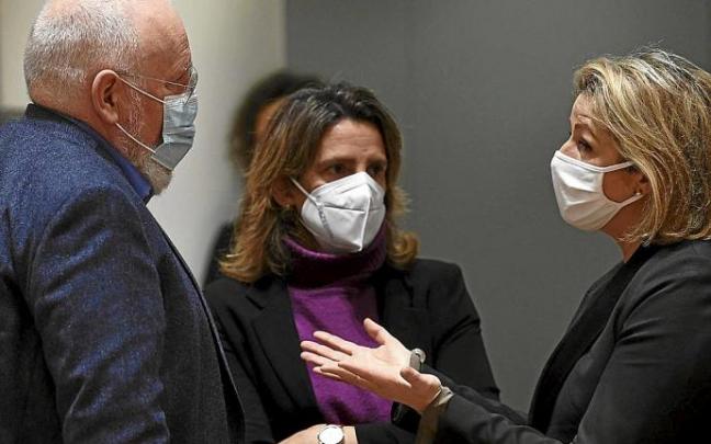 Teresa Ribera, durante el encuentro de ayer en Bruselas. Foto: Afp