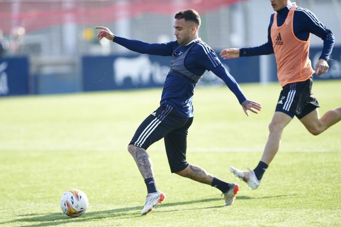 Ibáñez, durante un entrenamiento en Tajonar.