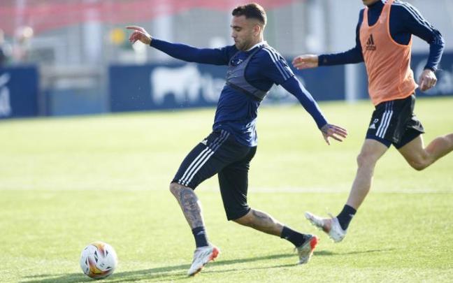Ibáñez, durante un entrenamiento en Tajonar.
