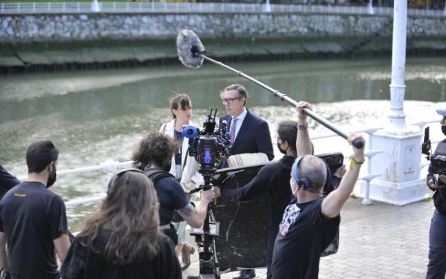 Imagen del rodaje de una película en Bilbao el pasado mes de mayo Imagen del rodaje de una película en Bilbao el pasado mes de mayo