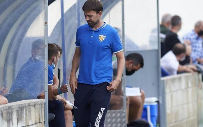 Rodrigo Fernández de Barrena, en un partido del Izarra de esta temporada