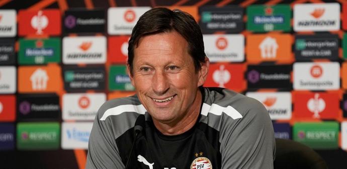 Roger Schmidt, durante la rueda de prensa previa al partido de la primera vuelta contra la Real.