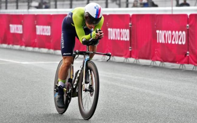 Primoz Roglic, durante la crono Primoz Roglic, durante la crono