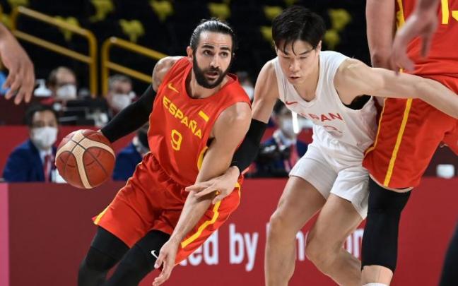 Ricky Rubio, durante el partido contra Japón. Ricky Rubio, durante el partido contra Japón.