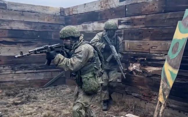 Ejercicios militares de las tropas rusas.