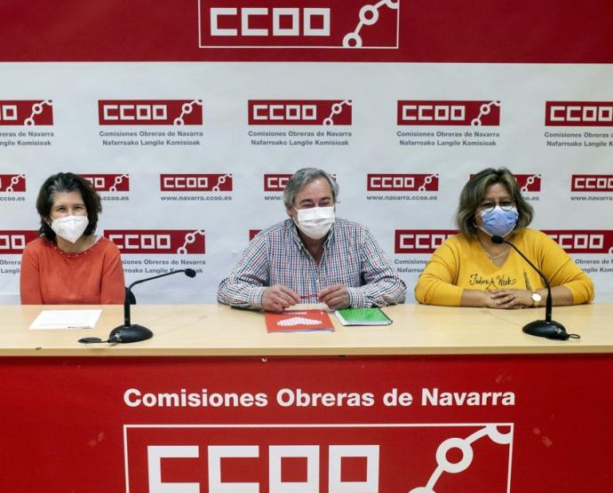 De izquierda a derecha, Carmen Úriz, Cecilio Aperte y Sonia Ochoa, este miércoles en rueda de prensa.