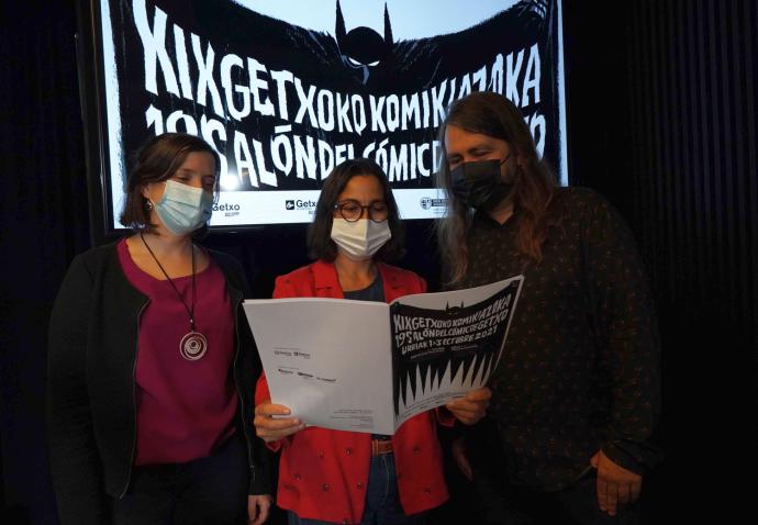 Mayte Galardi, Amaia Agirre y Borja Crespo, ayer en la presentación del evento.