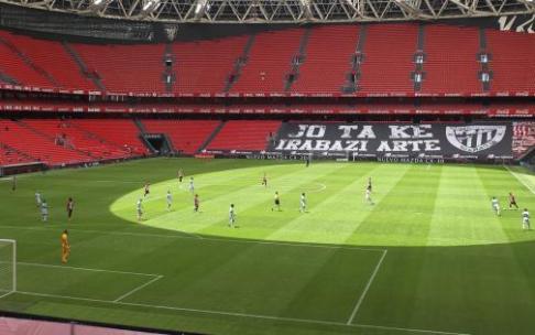 San Mamés, en un partido disputado a puerta vacía.