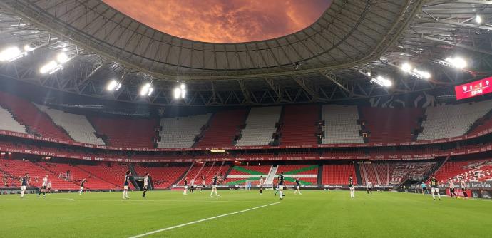 Vista general de San Mamés durante el derbi del pasado sábado entre Athletic y Osasuna.