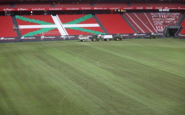 El césped de San Mamés, este martes