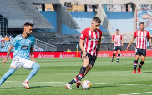Oihan Sancet controla un balón en el partido contra el Celta. Oihan Sancet controla un balón en el partido contra el Celta.
