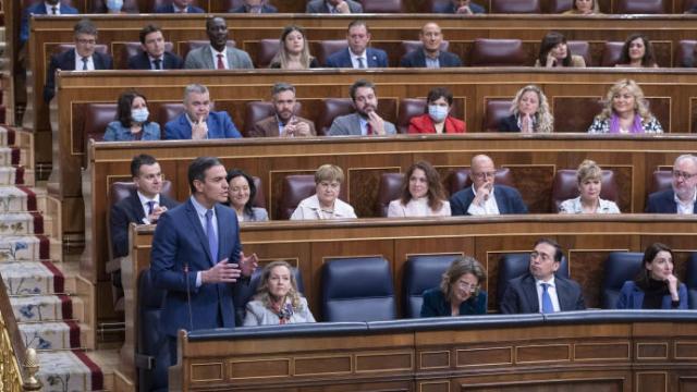 Sánchez, durante su intervención en el Congreso.