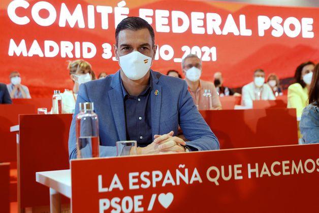 Sánchez durante el último Comité Federal del PSOE