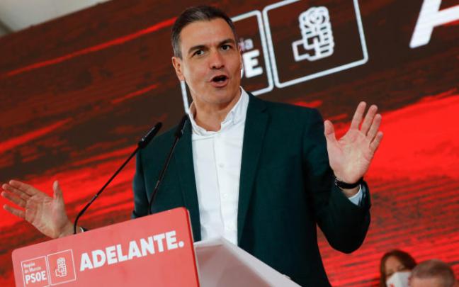 Pedro Sánchez, este domingo en un acto del PSOE en Murcia.