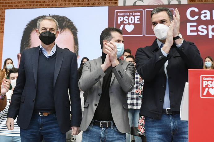 Pedro Sánchez y José Luis Rodríguez han respaldado al candidato socialista en Castilla y León, Luis Tudanca