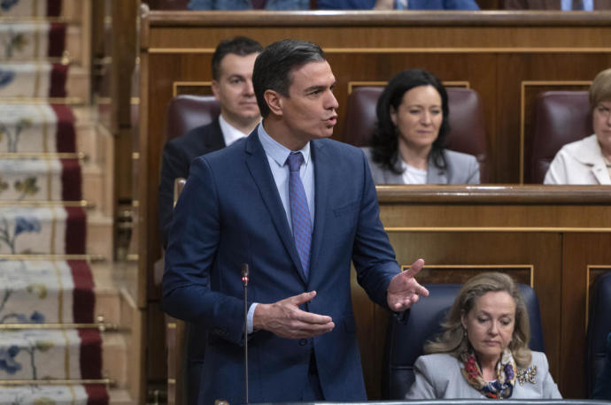 Pedro Sánchez, en el Congreso.