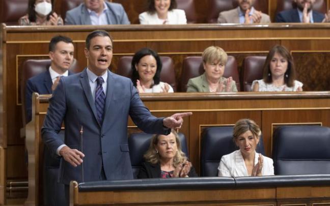 Pedro Sánchez durante un pleno en el Congreso de los Diputados.