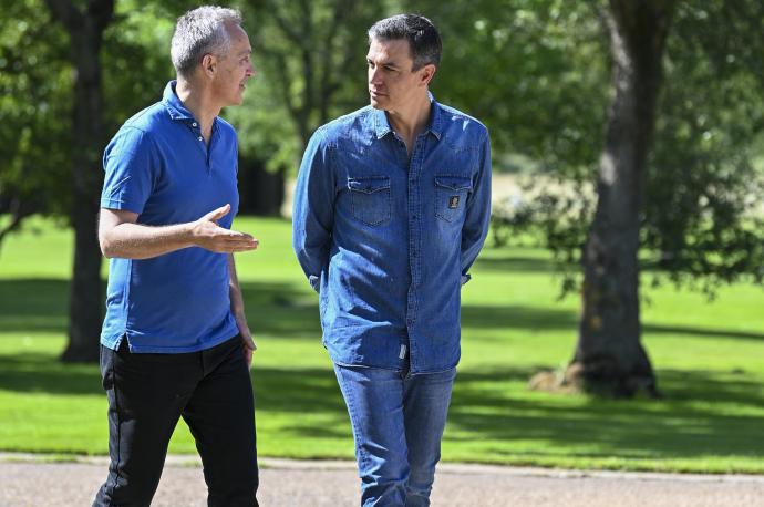 Pedro Sánchez, con el secretario general de la OTAN, Jens Stoltenberg.