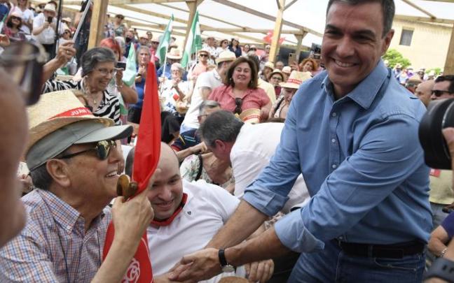 Pedro Sánchez, en el acto en el que ha participado este domingo en Almería.