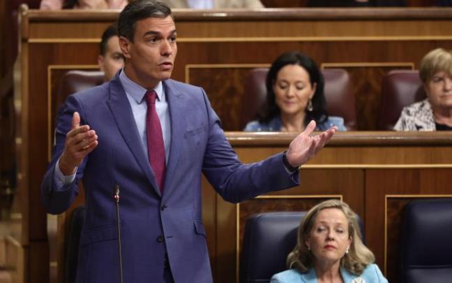 Pedro Sánchez, durante su intervención en el Congreso.