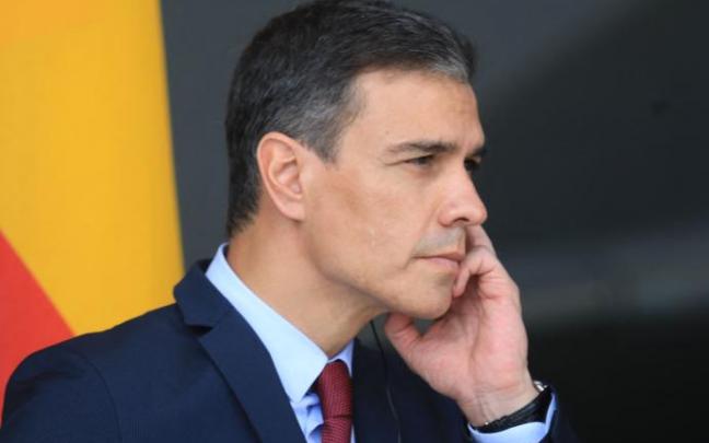 Sánchez, durante la comparecencia que ha ofrecido en Lituania. Sánchez, durante la comparecencia que ha ofrecido en Lituania.