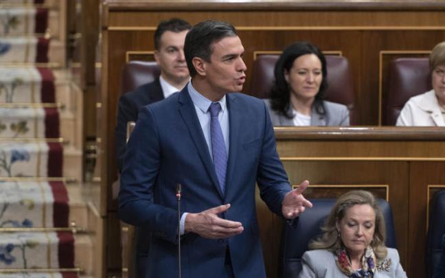 Sánchez interviene en el Congreso.