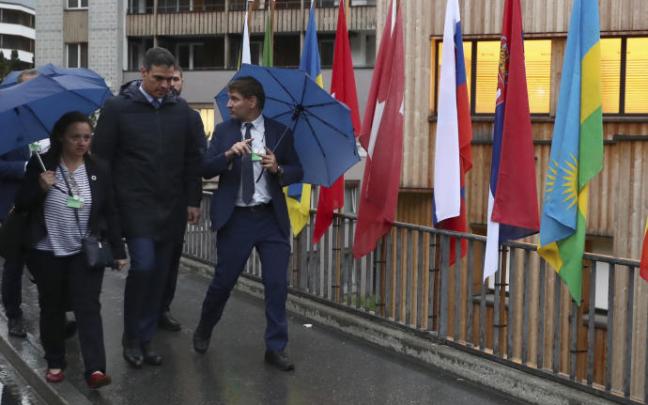 Pedro Sánchez a su llegada a la reunión anual del Foro Económico Mundial de Davos.
