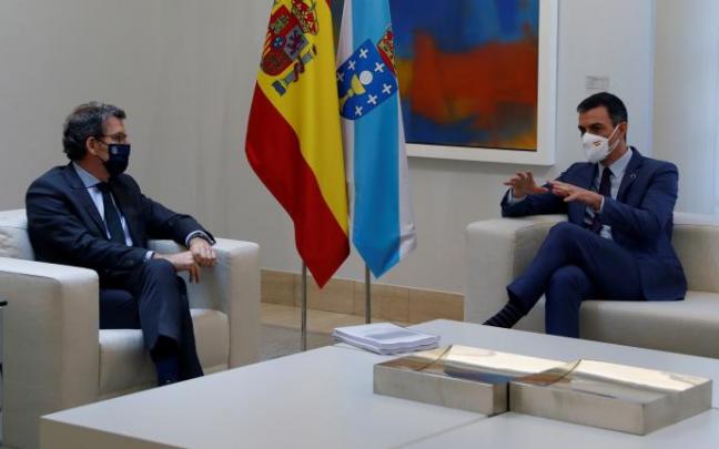 Se trata del primer encuentro entre Sánchez y Feijoó desde que fue elegido presidente del PP