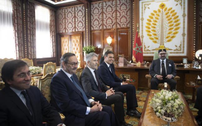 Pedro Sánchez durante una visita a Rabat en 2018 Pedro Sánchez durante una visita a Rabat en 2018