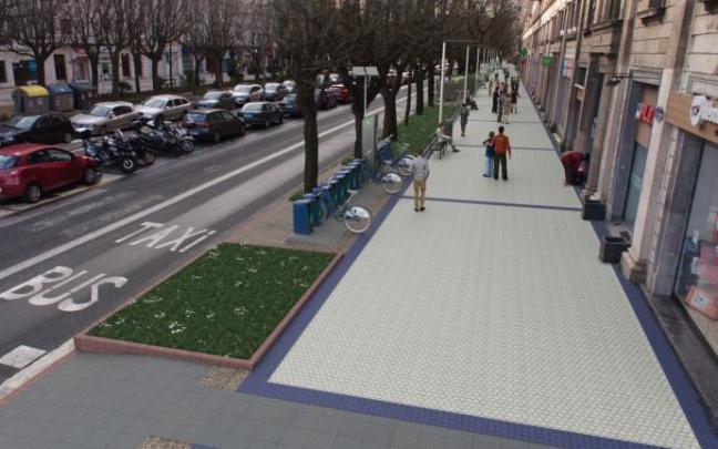 Imagen de cómo quedará el lado de los números pares de la avenida de Sancho el Sabio. Imagen de cómo quedará el lado de los números pares de la avenida de Sancho el Sabio.