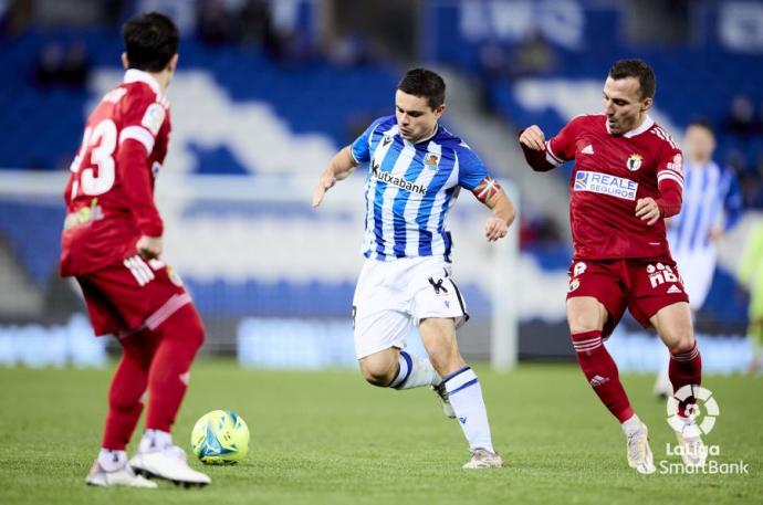 Luca Sangalli, en un momento del partido ante el Burgos